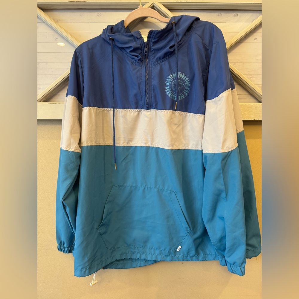 SISSTREVOLUTION XXL PACIFIC PARADISE WINDBREAKER‎ JACKET RESPECT THE SEA BLUE